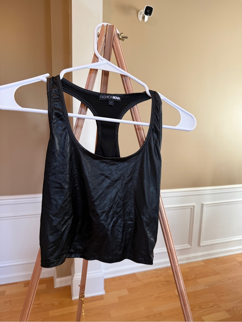 Fashion Nova Black Racerback Crop Tank